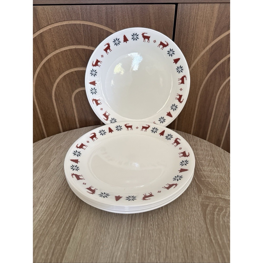 6 Vintage CORELLE RARE NORDIC BLUE 8.5 INCH LUNCH PLATES